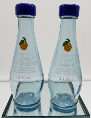 Clearly Canadian Salt And Pepper Shakers Orchard Peach Numbered 3 &15 On Bottom