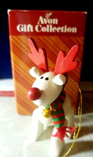 Vintage 1987 Avon Ornament Belvedere Reindeer Christmas Decor