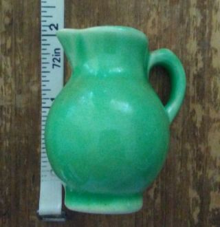 Vintage Hull Shawnee Mccoy Pottery Miniature Lime Green Pitcher