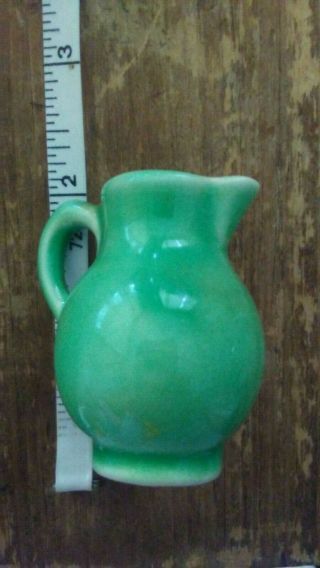 Vintage Hull Shawnee McCoy Pottery Miniature Lime Green Pitcher 2