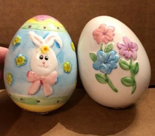 Ceramic Easter Eggs,  Set Of 2