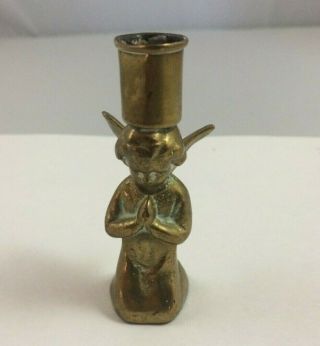 Vintage Solid Brass Angel Candle Stick Holders 3 "