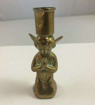 Vintage Solid Brass Angel Candle Stick Holders 3 