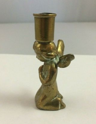 Vintage Solid Brass Angel Candle Stick Holders 3 