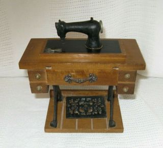 Vintage Music Box Antique Sewing Machine Plays Those Were The Days George Good?