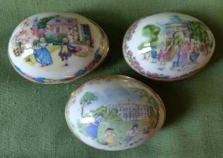 3 Different Lenox Porcelain Egg Trinket Boxes Easter 1987/1985/1984