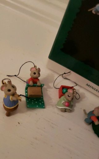 Hallmark Miniature Ornament 1996 Tiny Christmas Helpers - Set of 6 - Mouse Mice 4