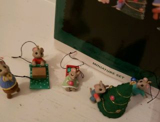 Hallmark Miniature Ornament 1996 Tiny Christmas Helpers - Set of 6 - Mouse Mice 5