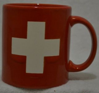 Waechtersbach W.  Germany Red Pottery Coffee Mug Cup White First Aid Cross