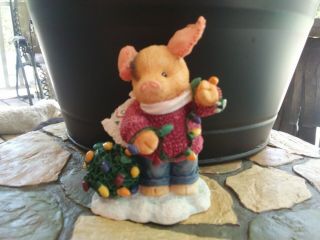 This Little Piggy Tlp Knots About Christmas Figurine Enesco 1997