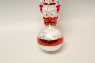 Christopher Radko White Glass Nutcracker on Ball Christmas Ornament 3