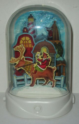 Hallmark North Pole Light A Magic Musical Christmas Dome Reindeer Express