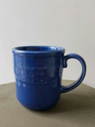 Longaberger Pottery Coffee Mug Cup Woven Tradition Pottery Blue Usa