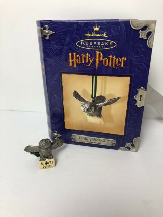2000 Hallmark Keepsake Ornament Harry Potter " Hedwig The Owl " Pewter