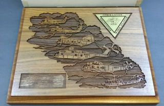 Us Navy Commander Helicopter Wings Atlantic Laser Wood Plaque 10 " X 8 " Military
