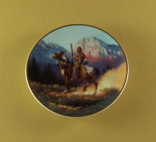 Top Gun Mystic Warrior Miniature Plate Indian Native American Appaloosa Mini