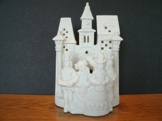 Partylite Village Carolers Tealight Candle Holder White Bisque P0204 Christmas