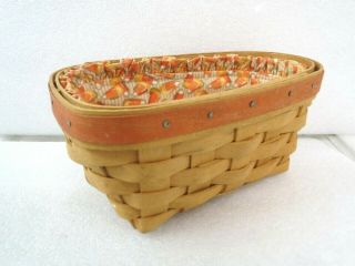 Longaberger 1999 Candy Corn Handwoven Basket With Liner
