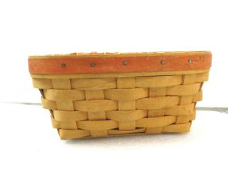 Longaberger 1999 Candy Corn Handwoven Basket with Liner 2