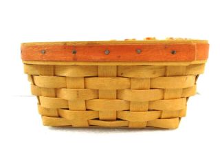 Longaberger 1999 Candy Corn Handwoven Basket with Liner 4