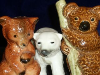 Vintage Goebel White Polar Bear & Koala Bear & Hummel Brown Bear Shaker