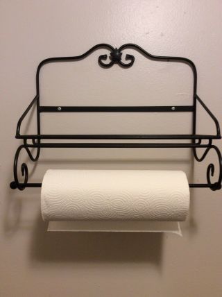 Longaberger Wrought Iron Utility Wall Shelf With Towel Bar & Hooks