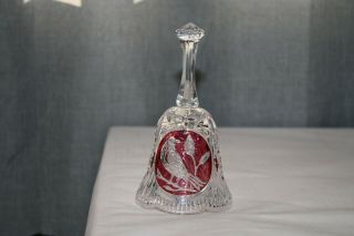 Vintage Hofbauer Amaris Byrdes Ruby Red Bird Crystal Bell