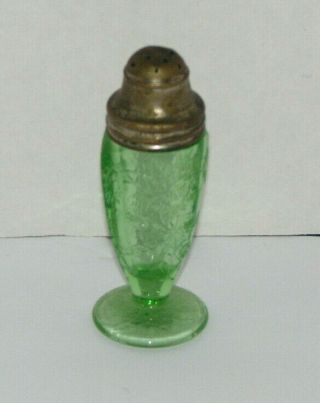 Vintage Green Depression Glass Salt Shaker