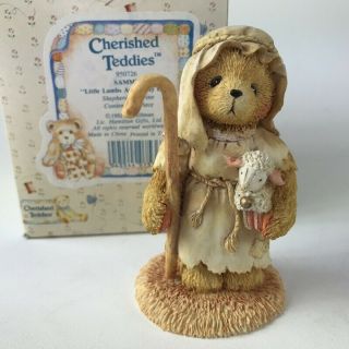 Cherished Teddies Little Lambs Are In My Care Shepherd Christmas 950726