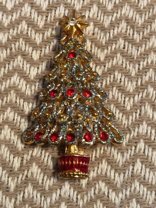 Christopher Radko Christmas Tree Pin Brooch