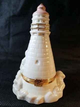 Lenox Lighthouse Treasure Box W/ Gold Lighthouse Charm In Bag
