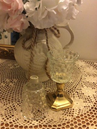 Home Interior Set Of 2 Lady Love Votive Cups / Candle Holders With Diamond Cut