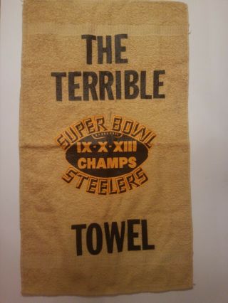 Vtg Unofficial Unlicensed Homemade Fan Made Terrible Towel Pittsburgh Steelers