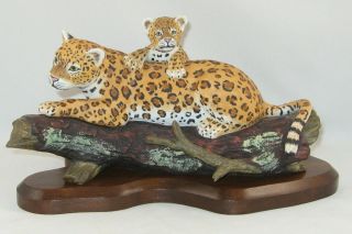 1984 Lenox Limited Edition Figurine " African Leopard & Cub " By Lynn Chase