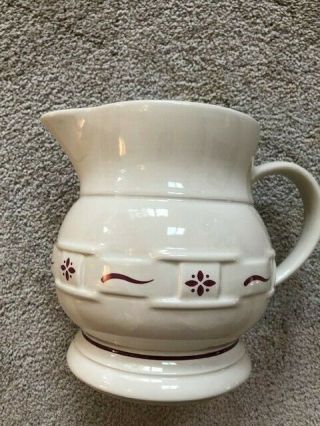 Longaberger Woven Traditions Red Large 2 Quart Pitcher