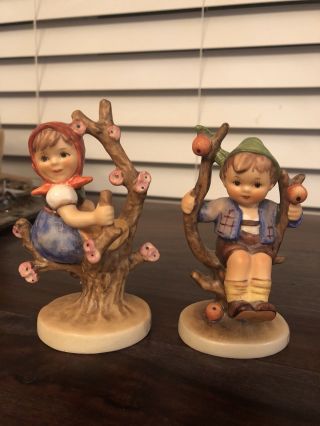 Hummel Apple Tree Girl & Boy Figurine 4” Tmk4 141 3/0 142 3/0