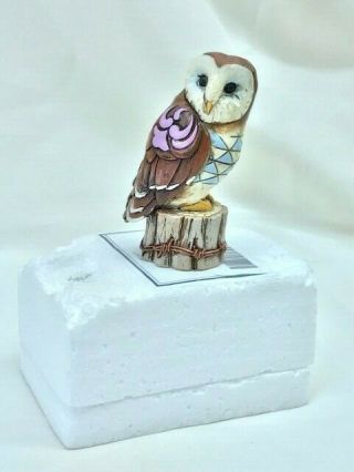 Jim Shore Heartwood Creek Barn Owl On Tree Stump Mini Figurine