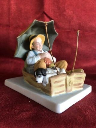 Norman Rockwell " Gone Fishing " Figurine - A1 / Price Further