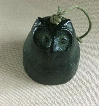 Retro Vintage Cast Iron Owl Bell - 1 3/4 " Tall - Ring