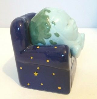 Clay Art Earth Sitting in a Chair of Stars/Planets/Cosmos Salt & Pepper Shakers 2