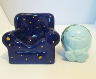 Clay Art Earth Sitting in a Chair of Stars/Planets/Cosmos Salt & Pepper Shakers 5