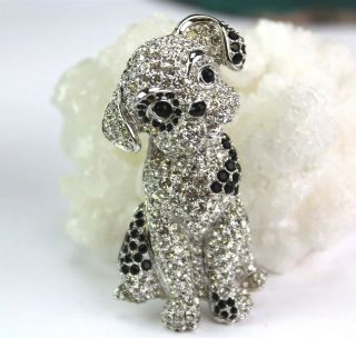 Swarovski Austrian Crystal Bejeweled K9 Puppy Dog Costume Jewelry Brooch Pin Nr