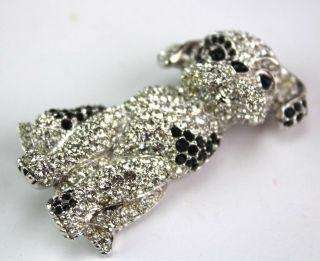 Swarovski Austrian Crystal Bejeweled K9 Puppy Dog Costume Jewelry Brooch Pin NR 2