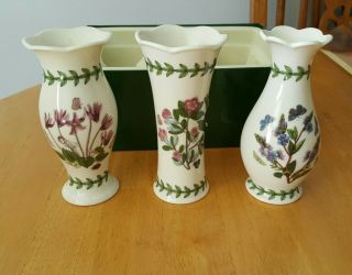 portmeirion set of 3 small Mini vases Butterflies Flowers 2