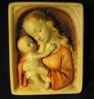 Hummel 48/0 Madonna And Child Plaque 3 " X 4 " Full Bee Mark