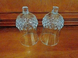 Home Interior Set Of 2 Clear Votive Cups / Candle Holders With Diamond Cut