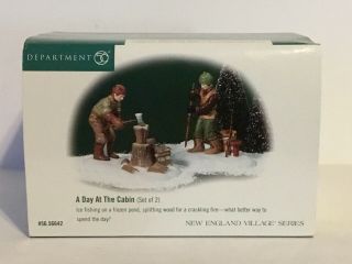 Dept 56 England Village A DAY AT THE CABIN Set of 2 w/ box Store Display 3