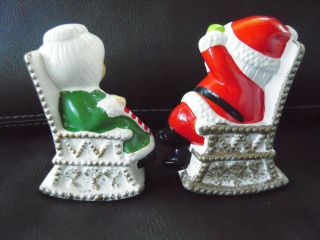 Vintage Rocking Chairs Santa & Mrs Claus Ceramic Salt & Pepper Shakers - Japan 3