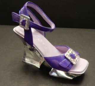 Just The Right Shoe By Raine 2003 " Night Fever,  Plum " Ankle Strap Platform Sandal