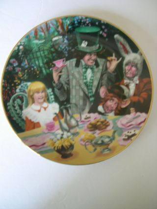 Alice In Wonderland The Tea Party Royal Wickford Porcelain Plate 1985 Hpm